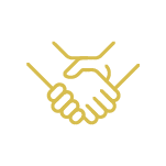 Yellow handshake icon