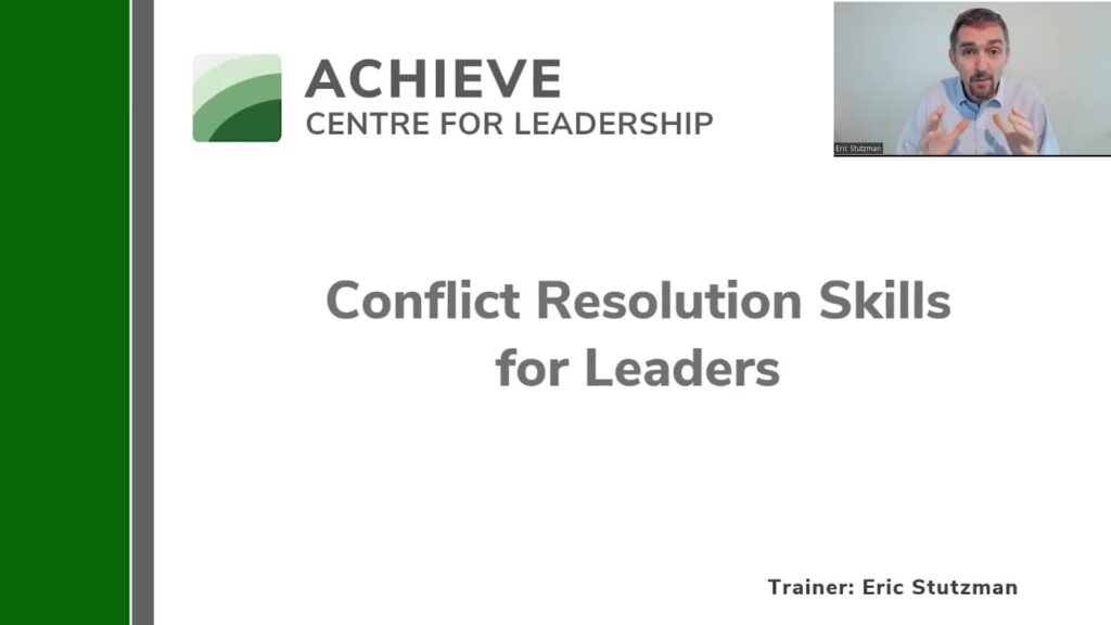 Webinar image for Conflict Resolution Skills for Leaders with Eric Stutzman