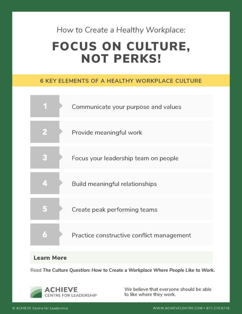 Focus on Culture, Not Perks Printable Resource