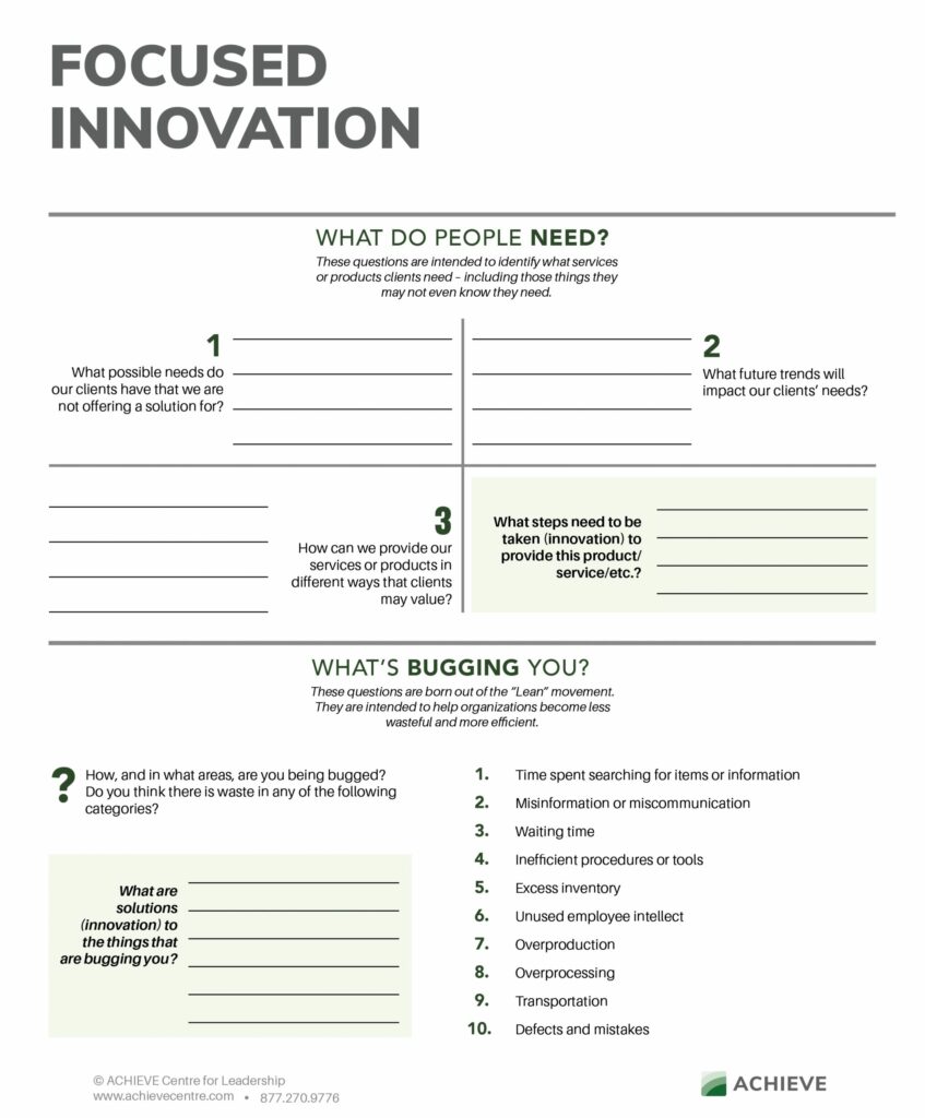 Focused Innovation 2 Printable Resource