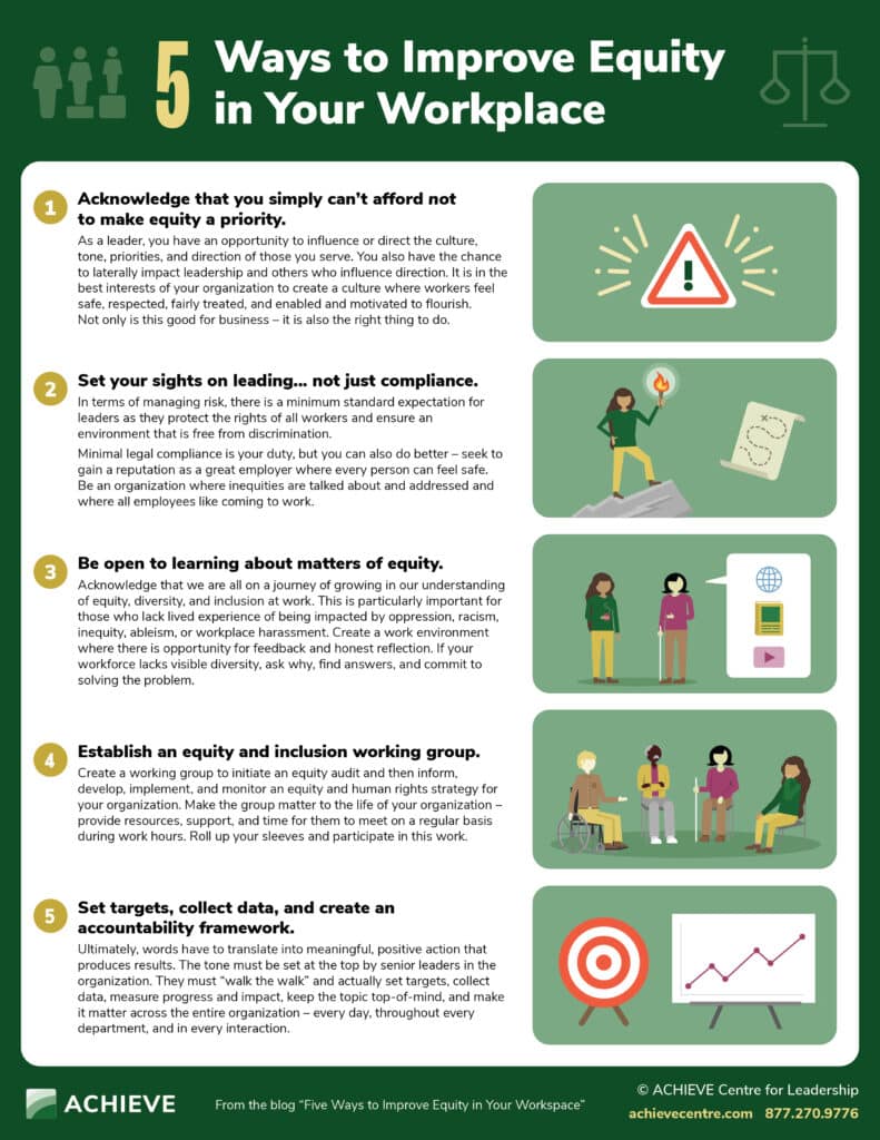 Printable Handout - 5 Ways to Improve Equity in your Workplace