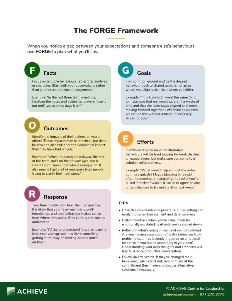 The FORGE Framework - ACHIEVE Centre for Leadership