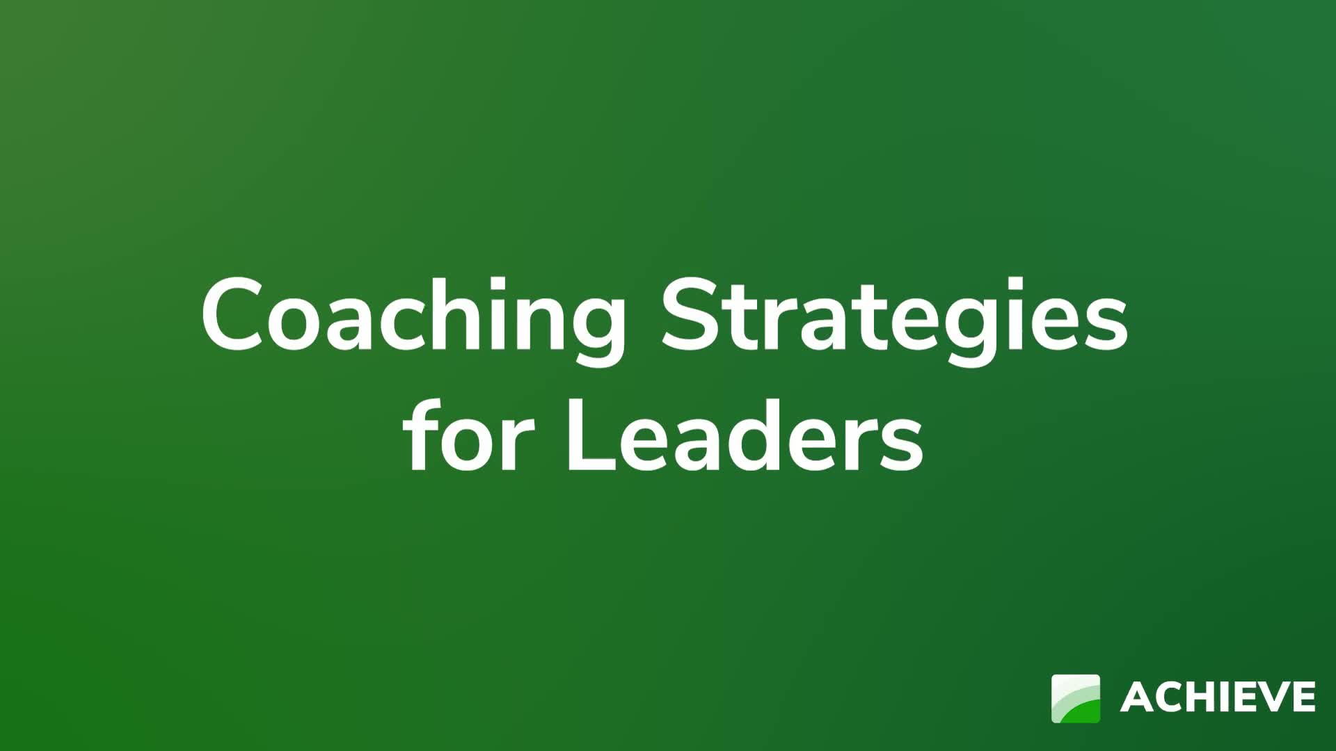  Coaching Strategies for Leaders Book Cover