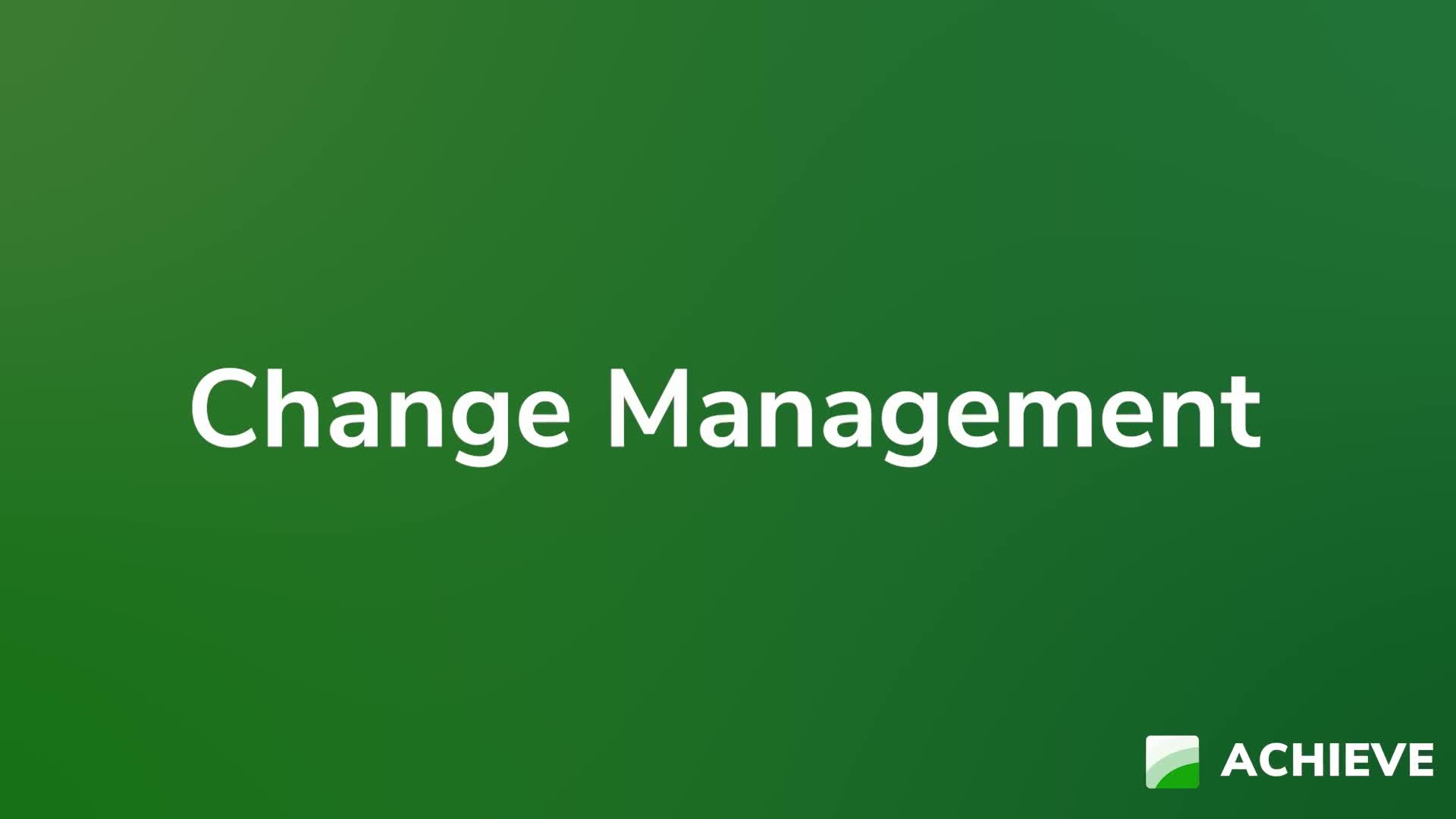 Change Management Part 1 of 1 Product Image