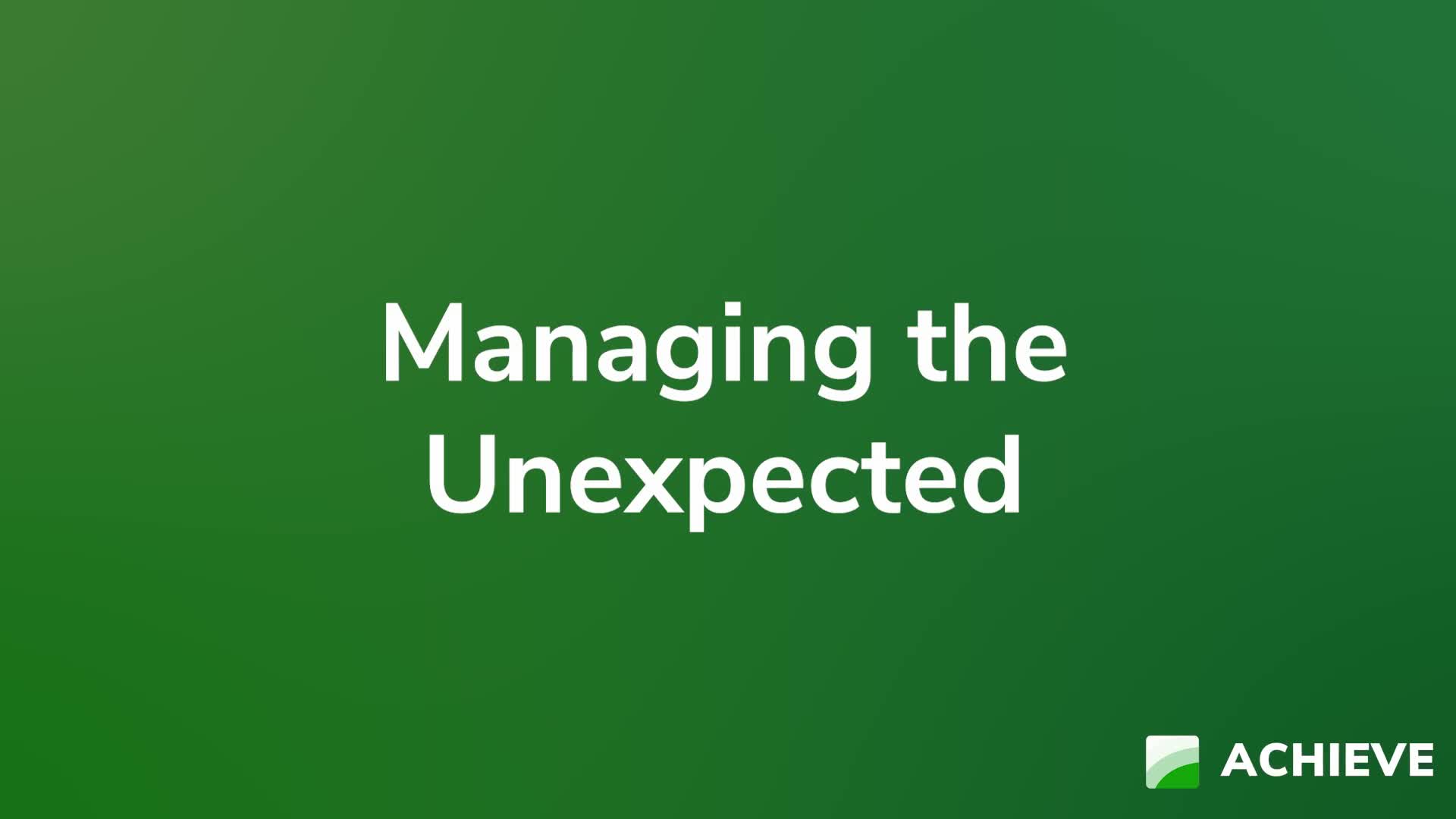 Managing the Unexpected Part 1 of 1 Product Image