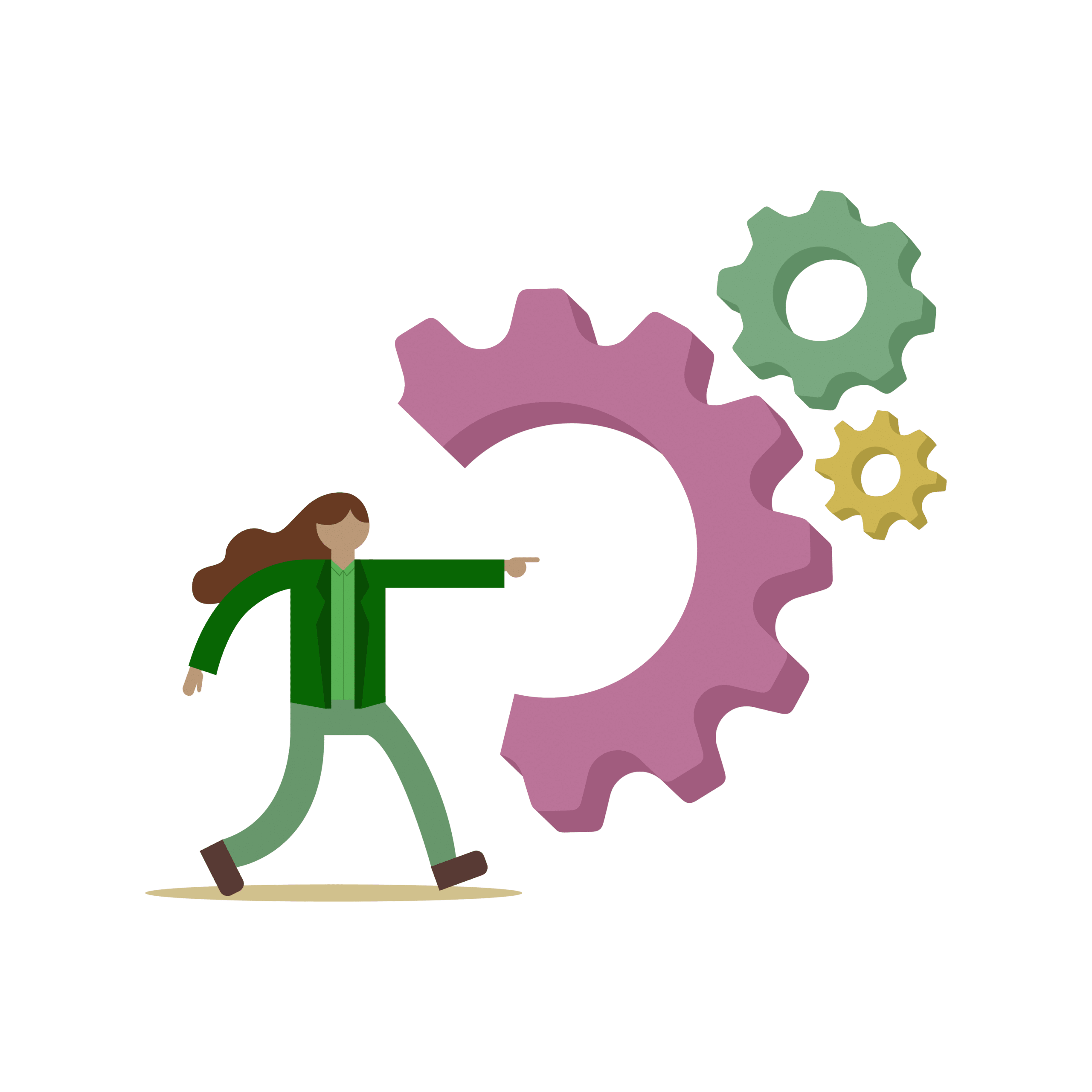 Person interacting with colorful gears for Advance the Work potion of You Can Manage